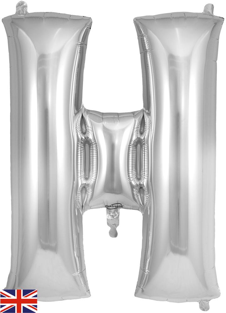 Giant Silver H Foil Balloon
