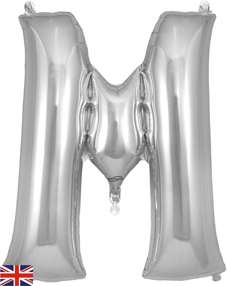 Giant Silver M Foil Balloon