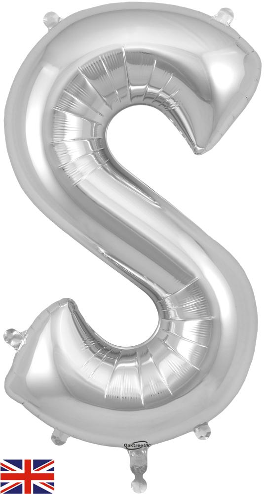 Giant Silver S Foil Balloon