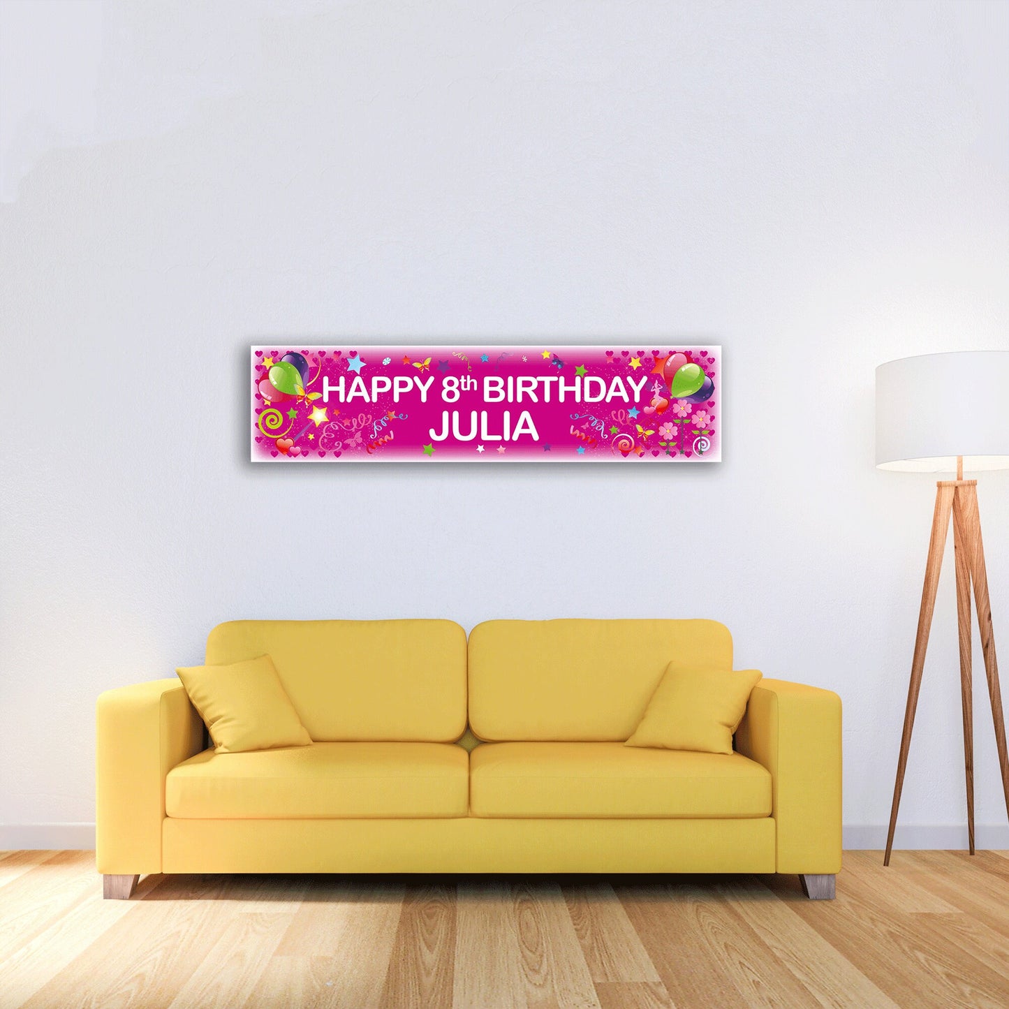 Personalised Banner - Girl Pink - Paper or Vinyl