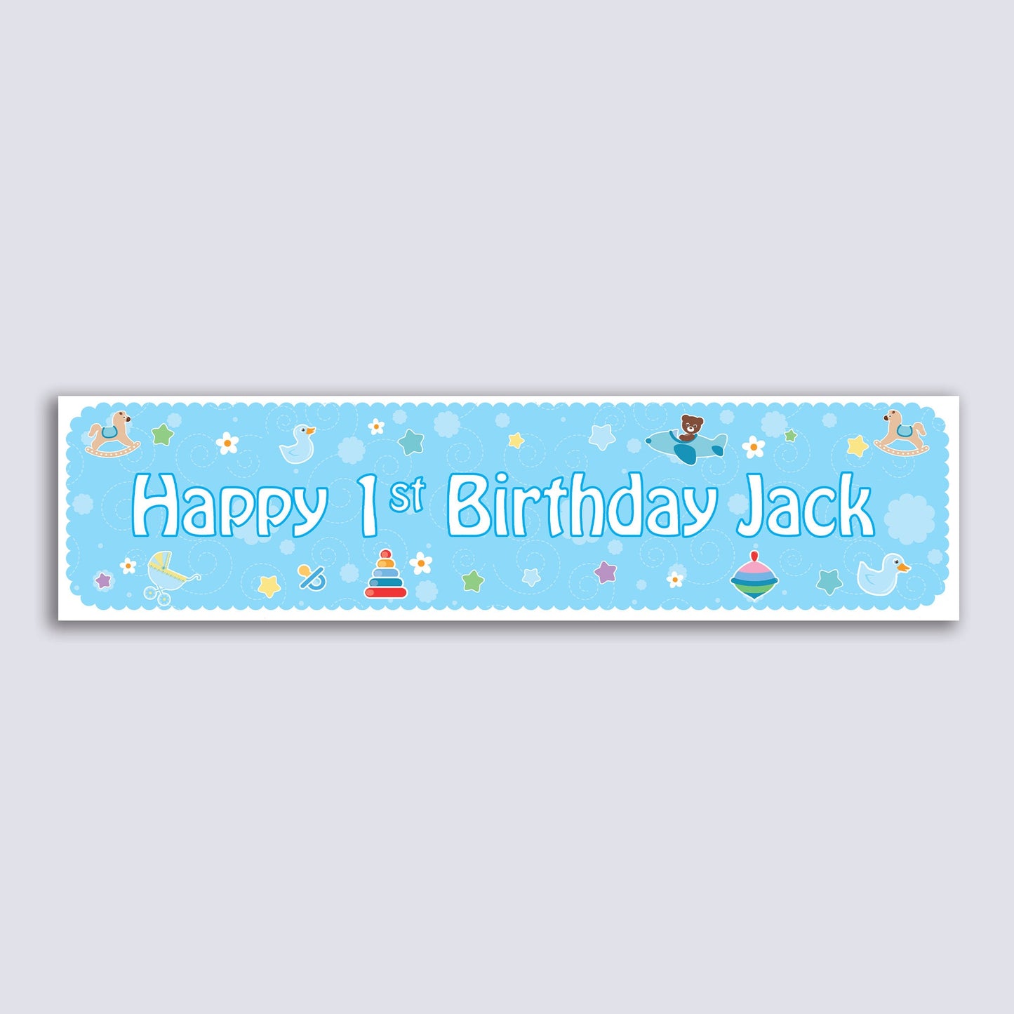 Personalised Banner - 1st Birthday Boy - Paper or Vinyl