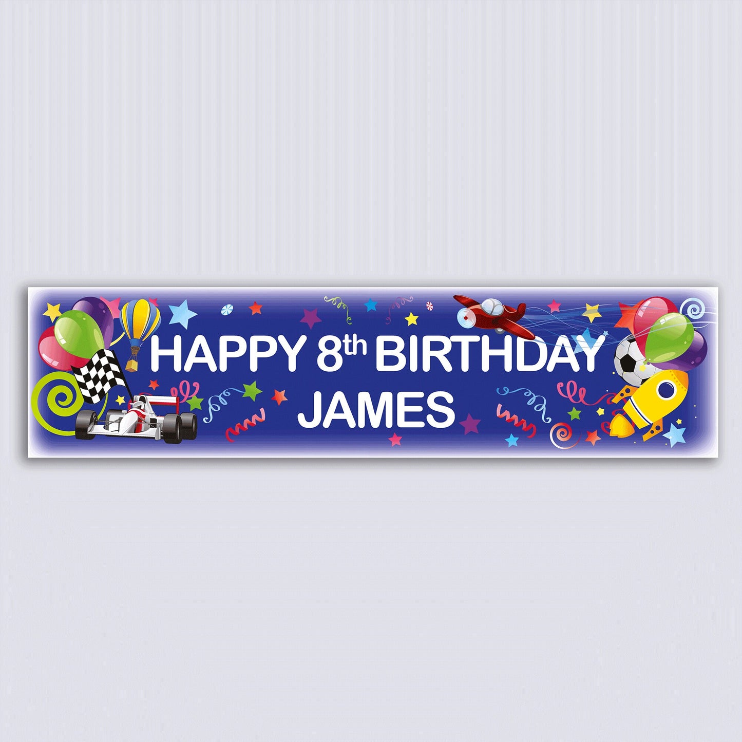 Personalised Banner - Boy Blue - Paper or Vinyl