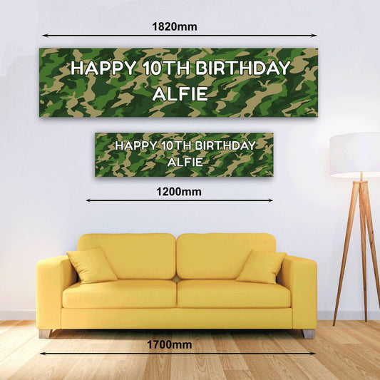 Personalised Banner - Camouflage - Paper or Vinyl