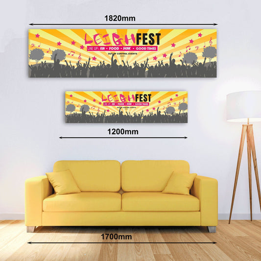 Personalised Festival Yellow Banner - Paper or Vinyl