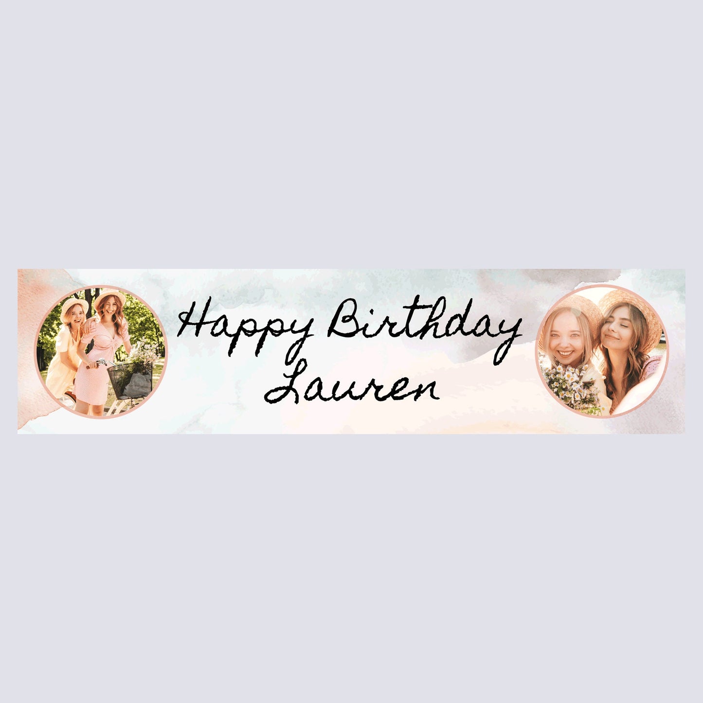 Personalised Banner - Pastel Birthday Banner with Photo