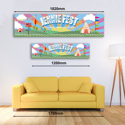 Personalised Festival Camp Banner - Paper or Vinyl