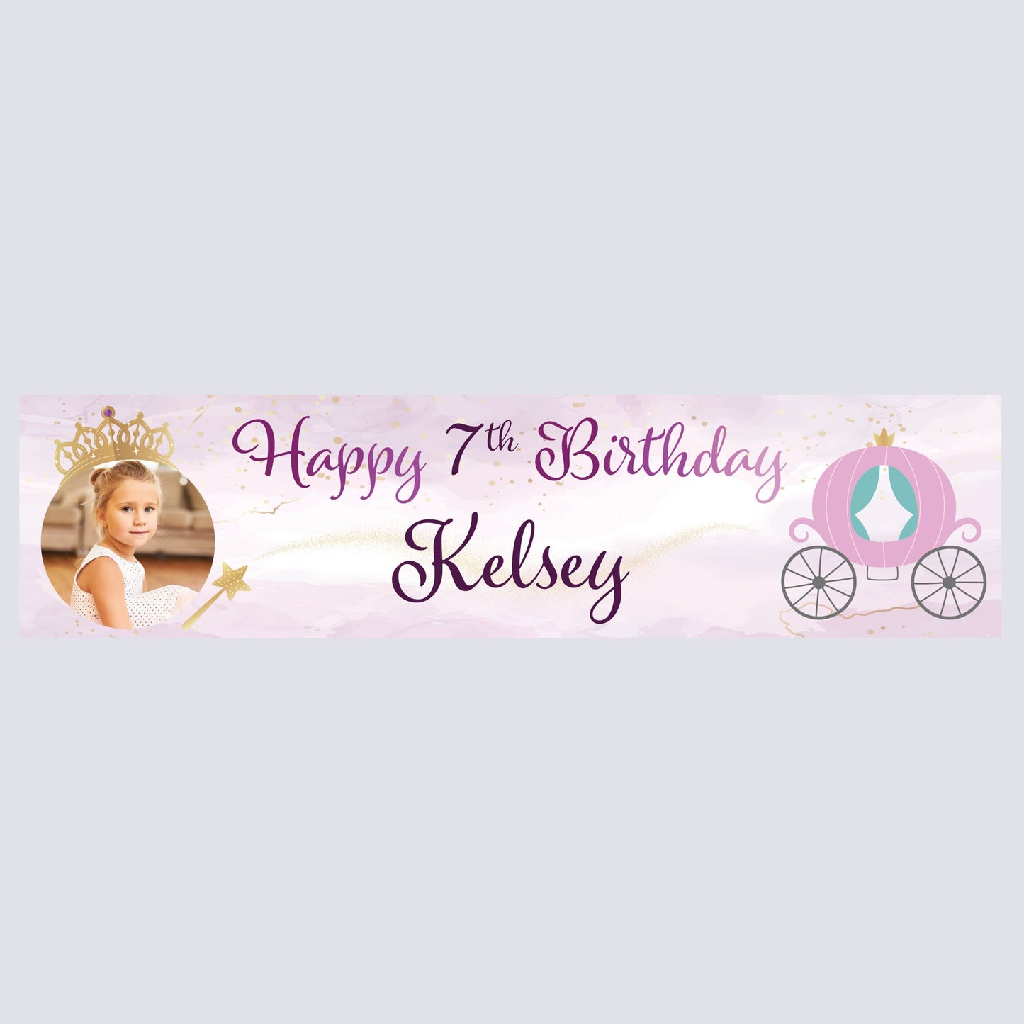 Personalised Banner - Princess Banner with Photo Personalised Princess Banner