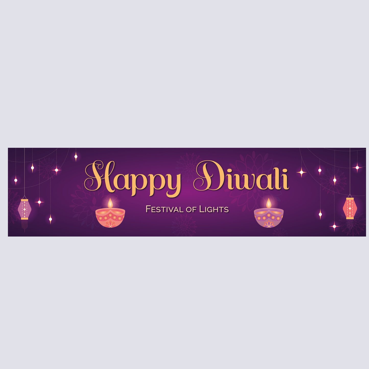 Banner for Diwali - Paper or Vinyl Festive of Lights Banner