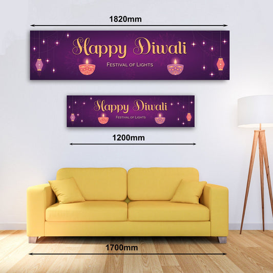 Banner for Diwali - Paper or Vinyl Festive of Lights Banner