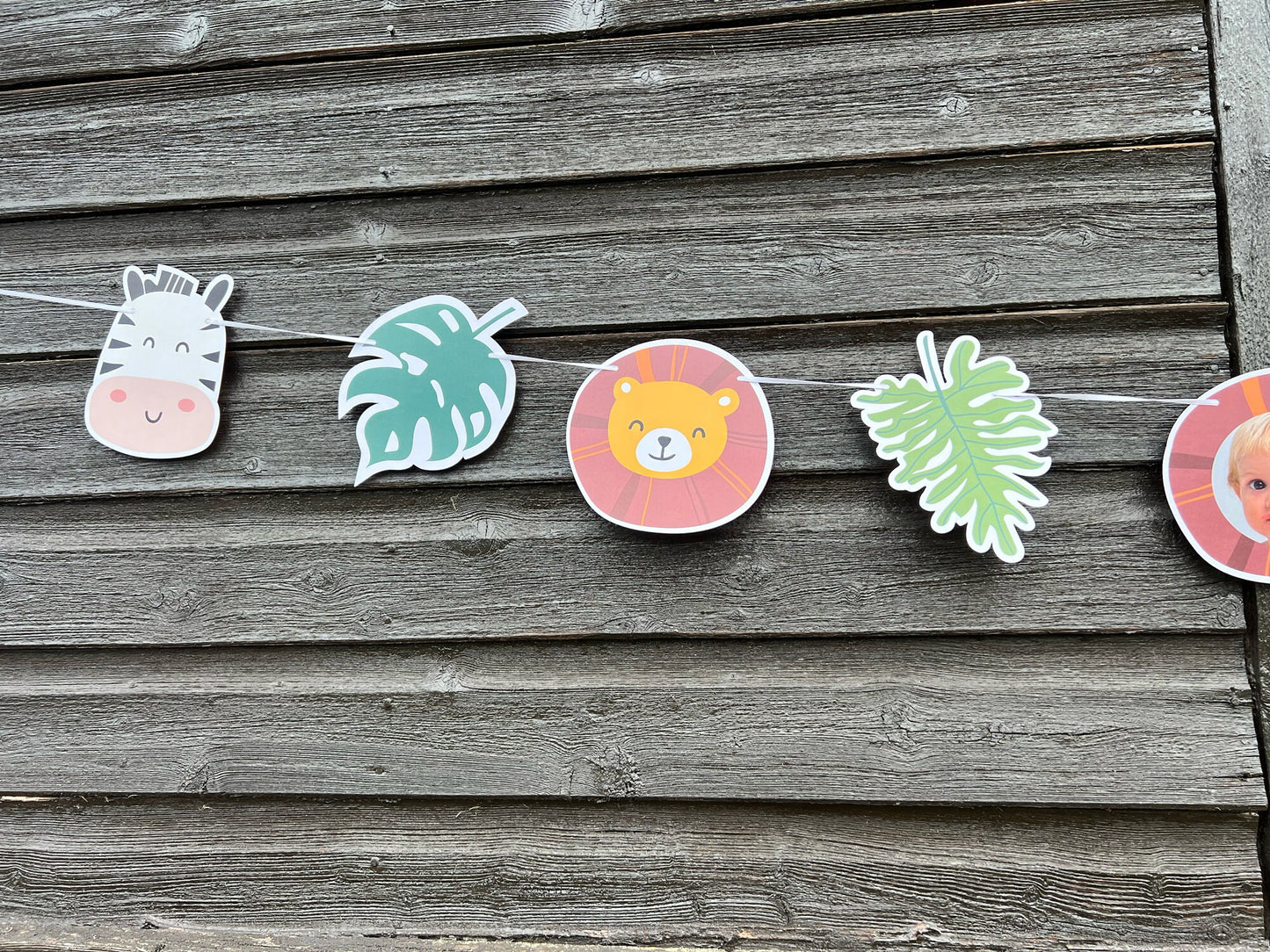 Personalised Banner - Wild One Banner with Photo Personalised Jungle Banner or Personalised Cut-Out Jungle Banner 5m