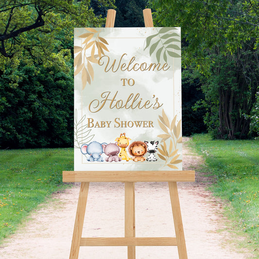 Personalised Jungle Baby Shower Sign Baby Shower Sign Baby Shower Welcome Sign