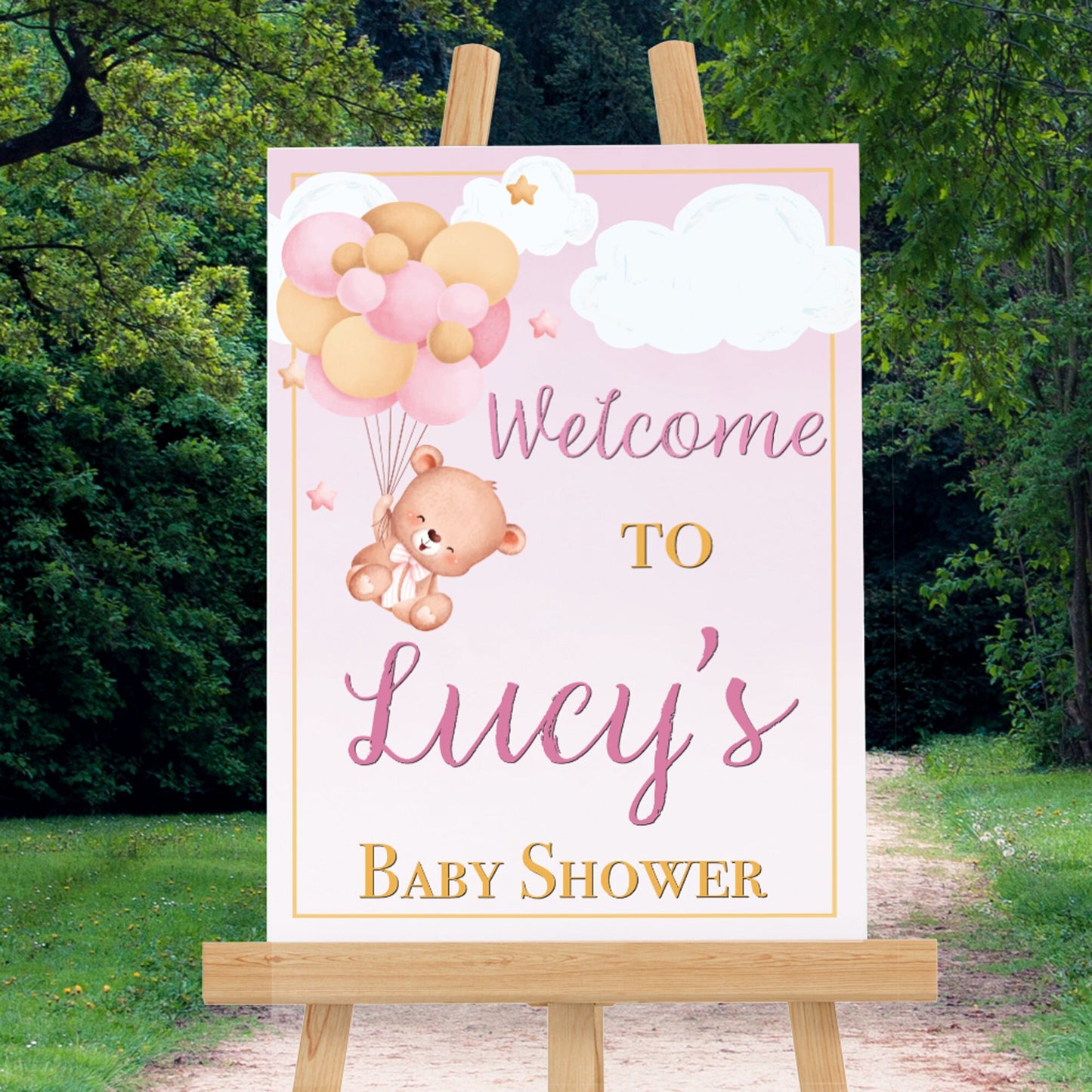 Personalised Pink Baby Shower Sign Baby Shower Sign Baby Shower Welcome Sign