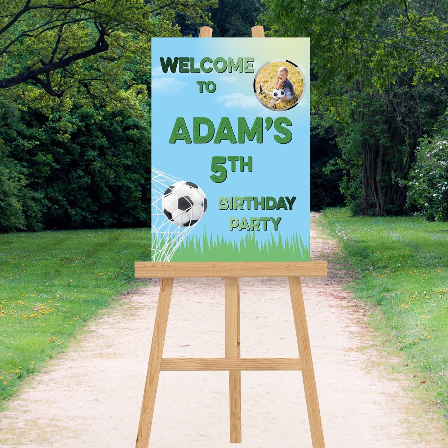 Personalised Football Photo Birthday Sign Football Sign Football Birthday Welcome Sign