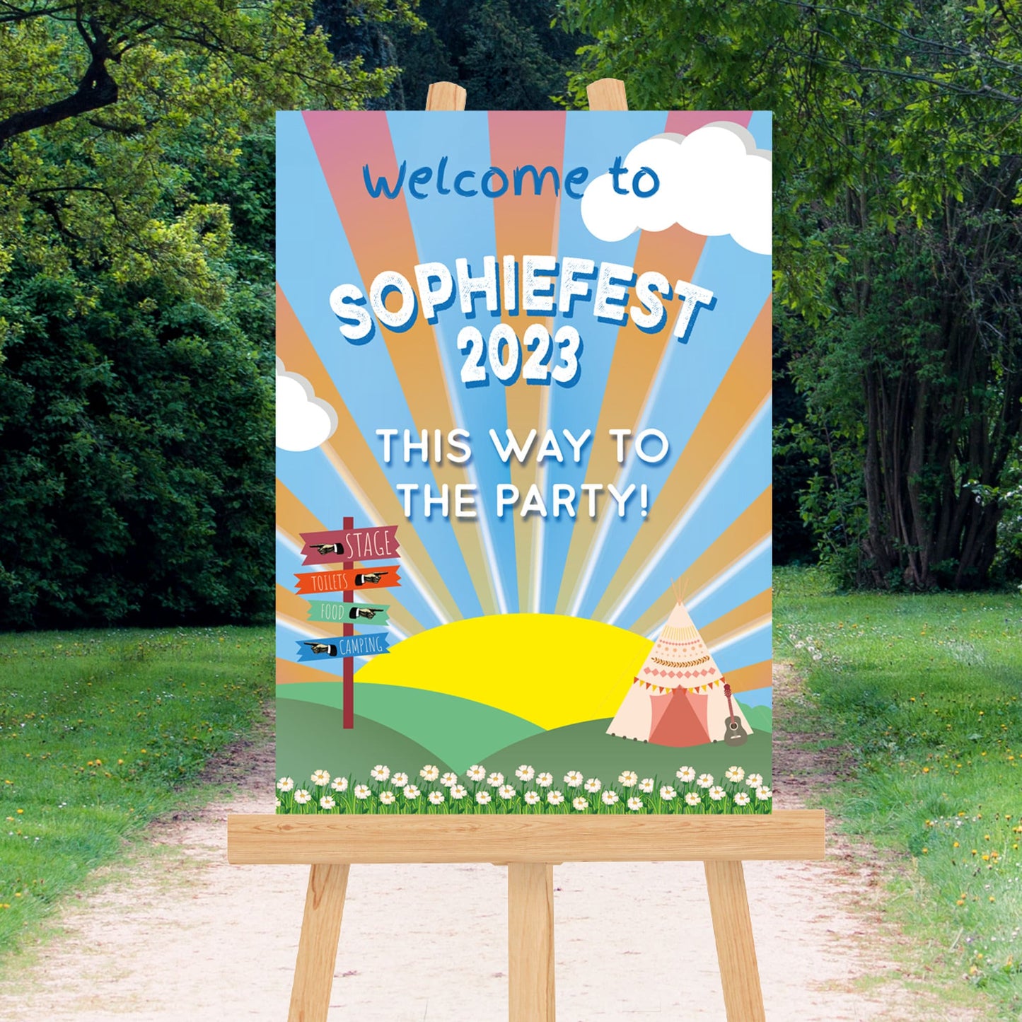 Personalised Festival Camp Welcome Sign