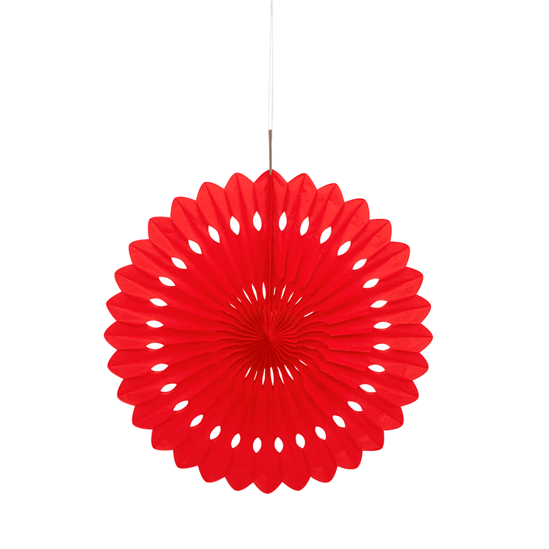 Red Decorative Fan 16"