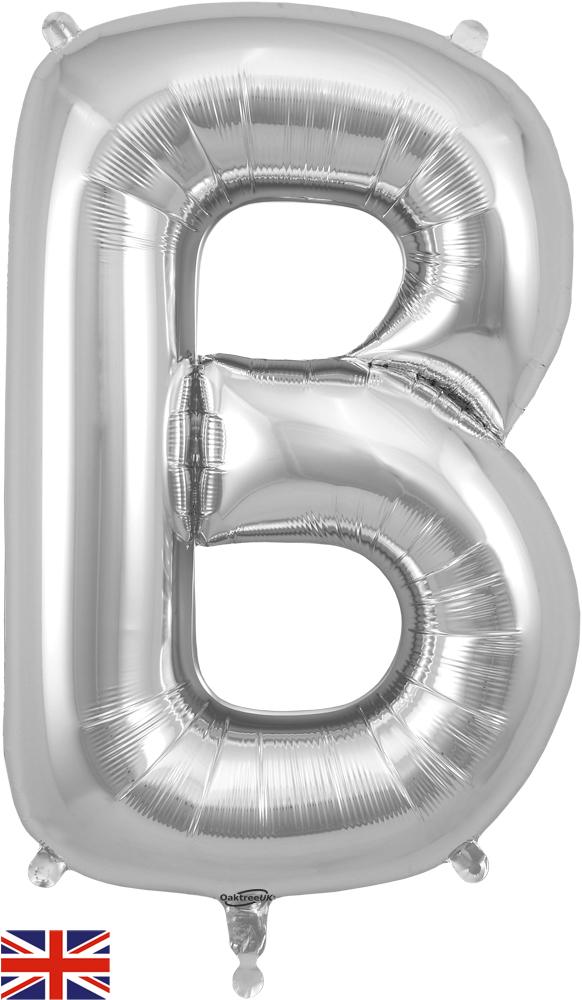 Giant Silver B Foil Balloon