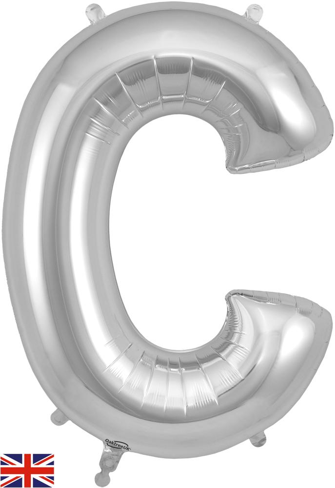 Giant Silver C Foil Balloon