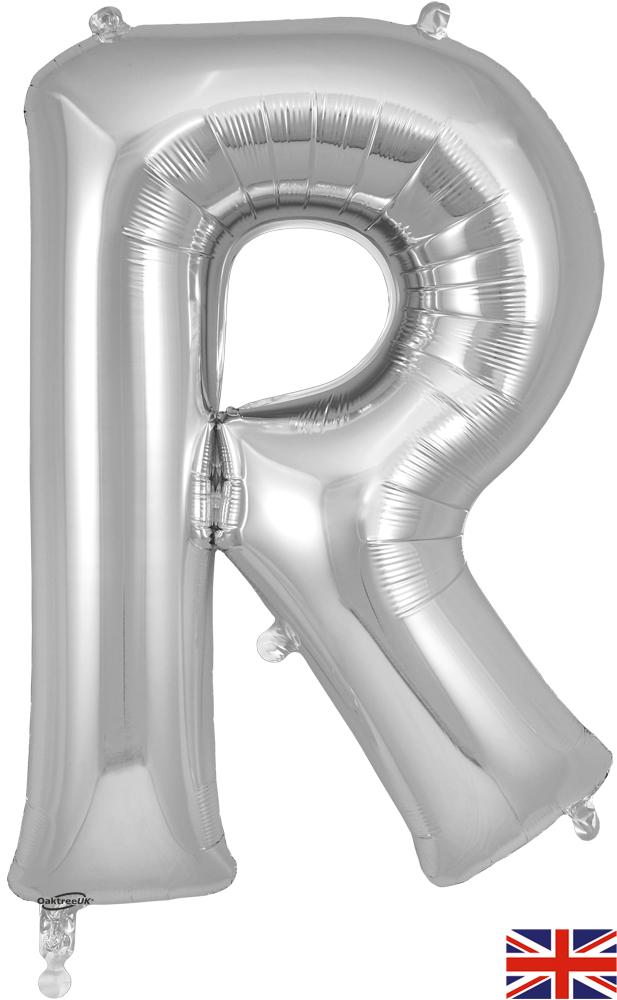 Giant Silver R Foil Balloon