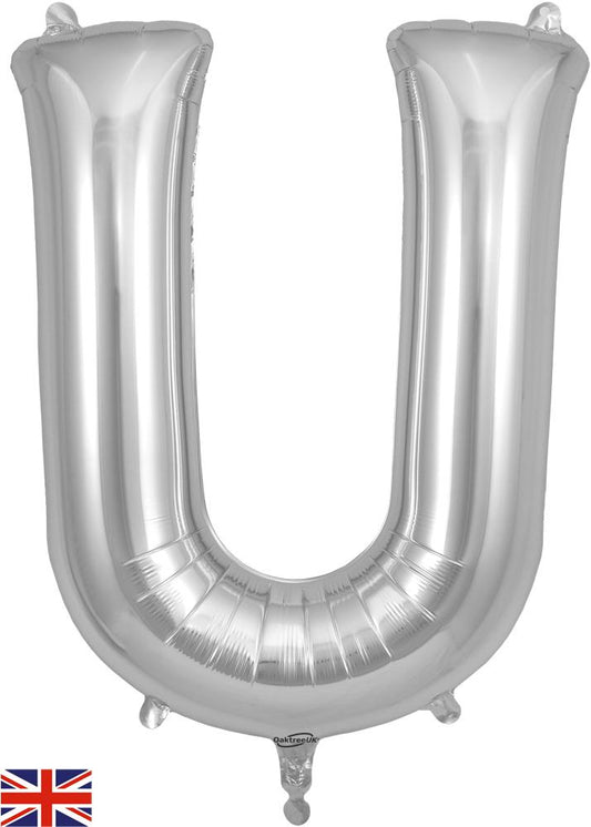 Giant Silver U Foil Balloon