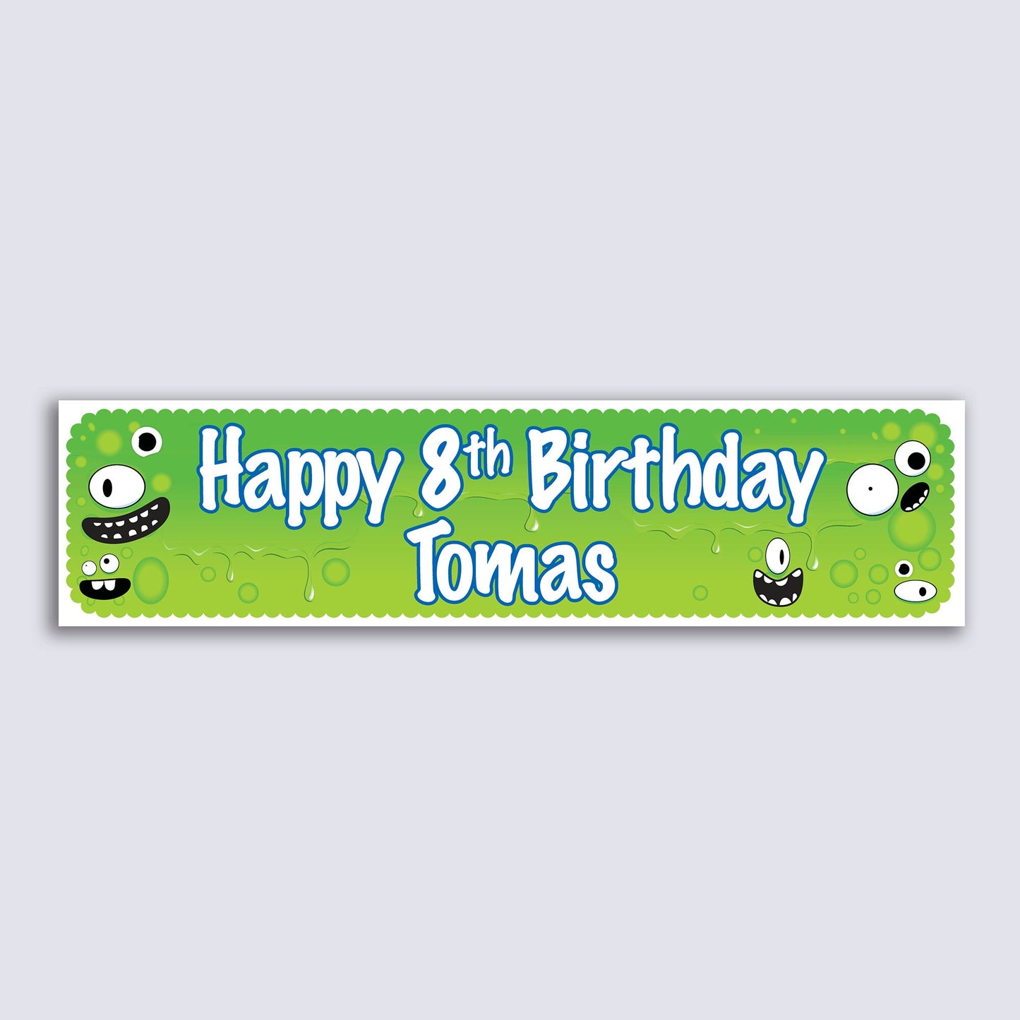 Personalised Banner - Green Monster - Paper or Vinyl