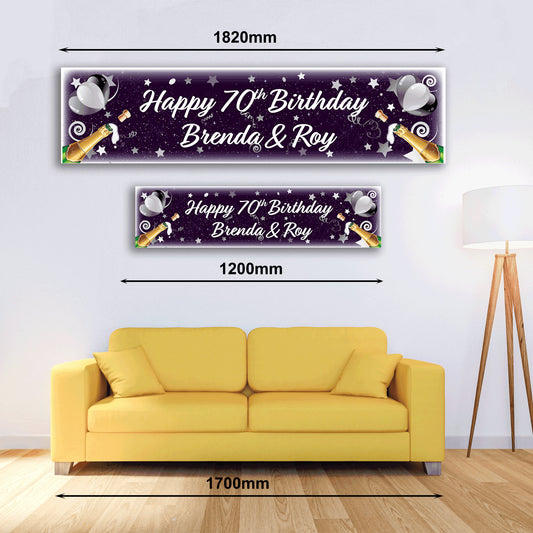 Personalised Banner - Celebrate Champagne - Paper or Vinyl