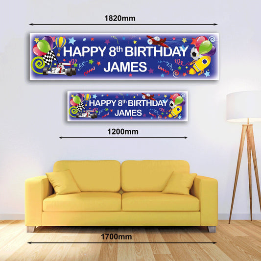 Personalised Banner - Boy Blue - Paper or Vinyl