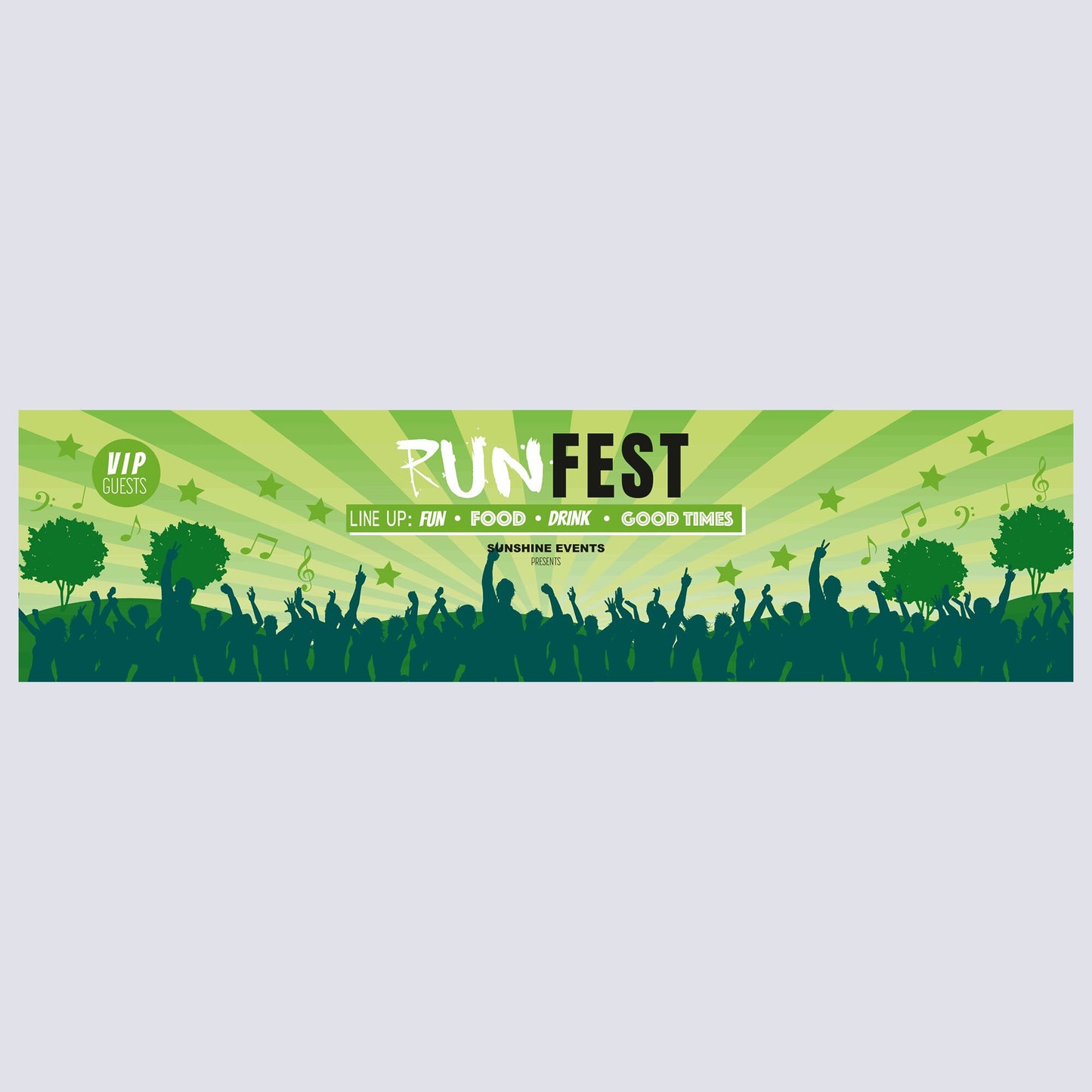 Personalised Festival Green Banner - Paper or Vinyl