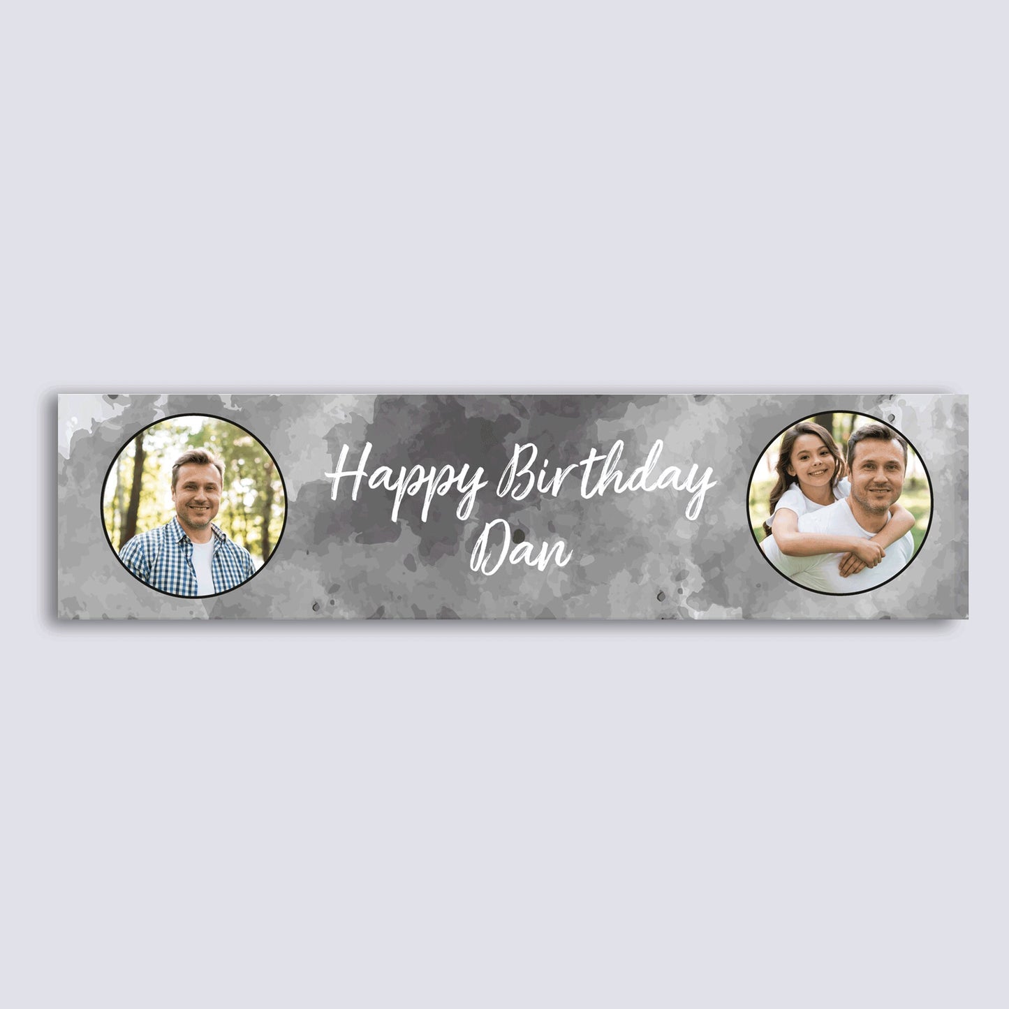 Personalised Banner - Black Splash Birthday Banner with Photo