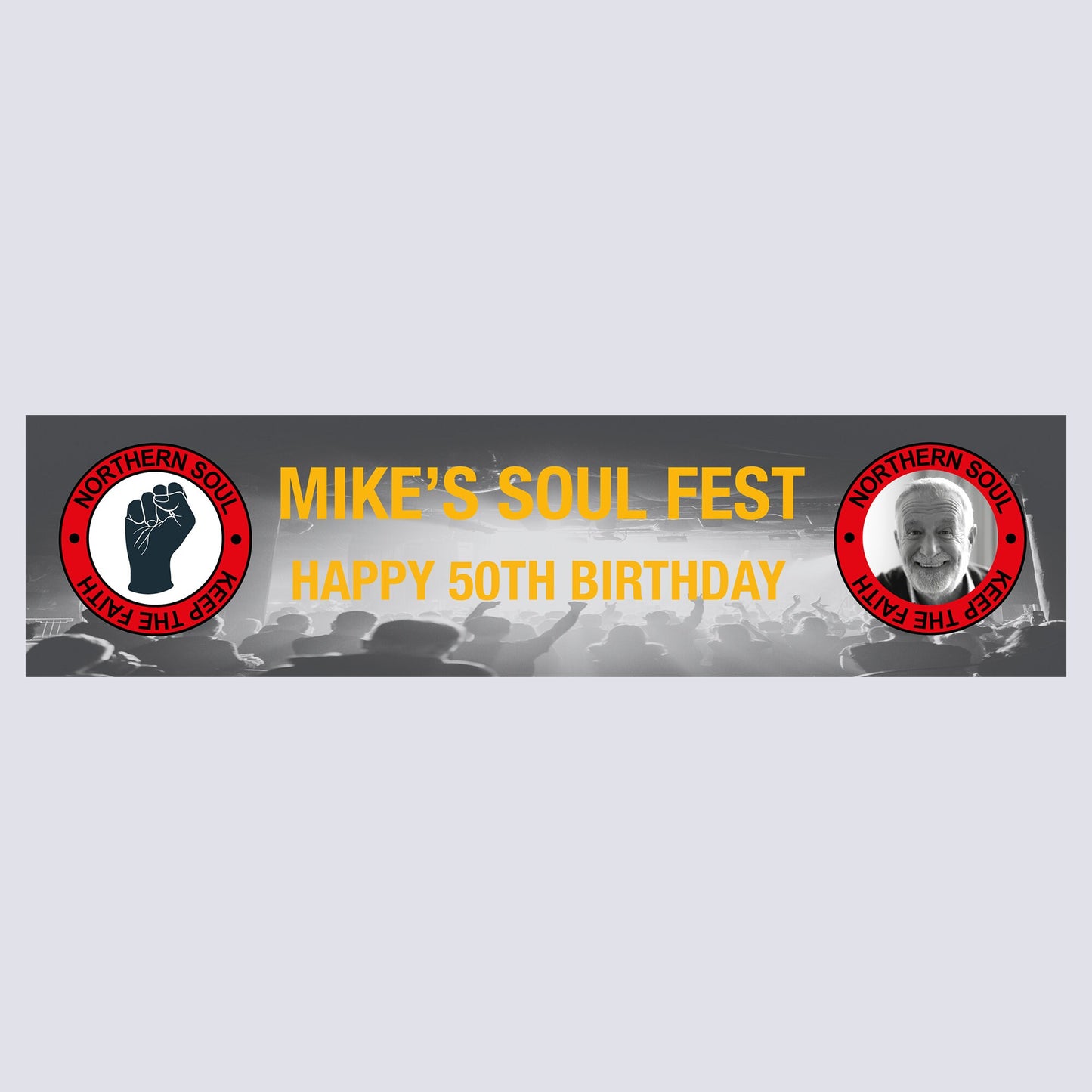 Personalised Banner - Northern Soul Banner with Photo, Northern Soul Decoration