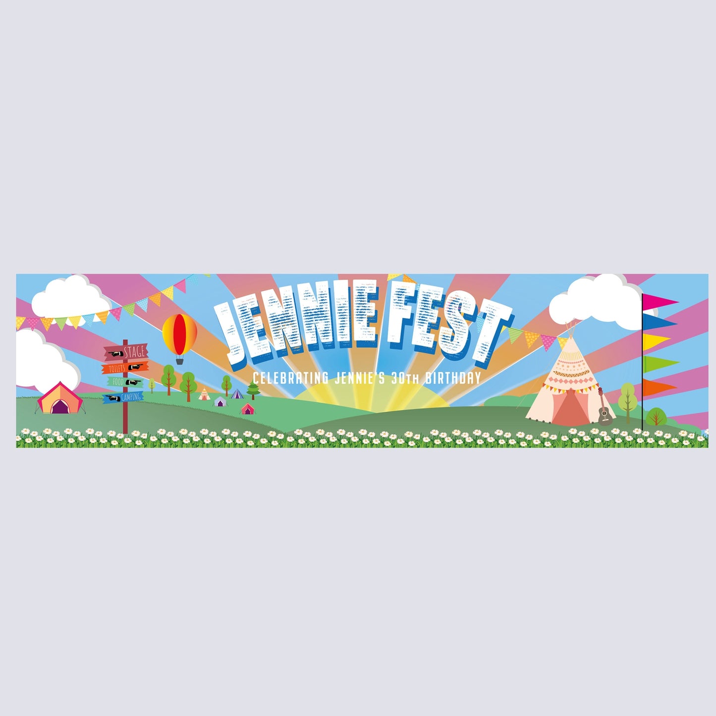 Personalised Festival Camp Banner - Paper or Vinyl