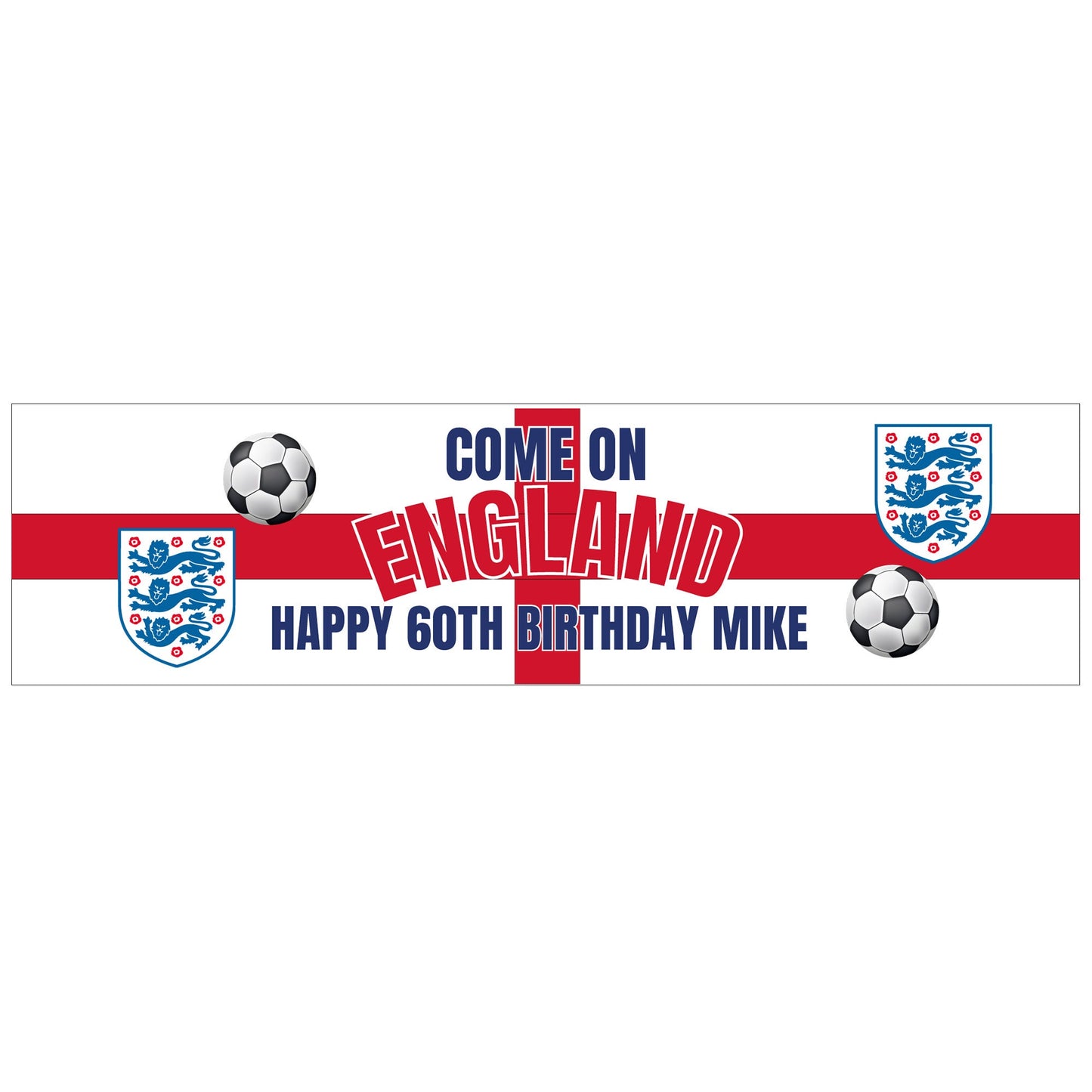 Personalised England Football Banner - Paper or Vinyl