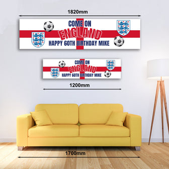Personalised England Football Banner - Paper or Vinyl