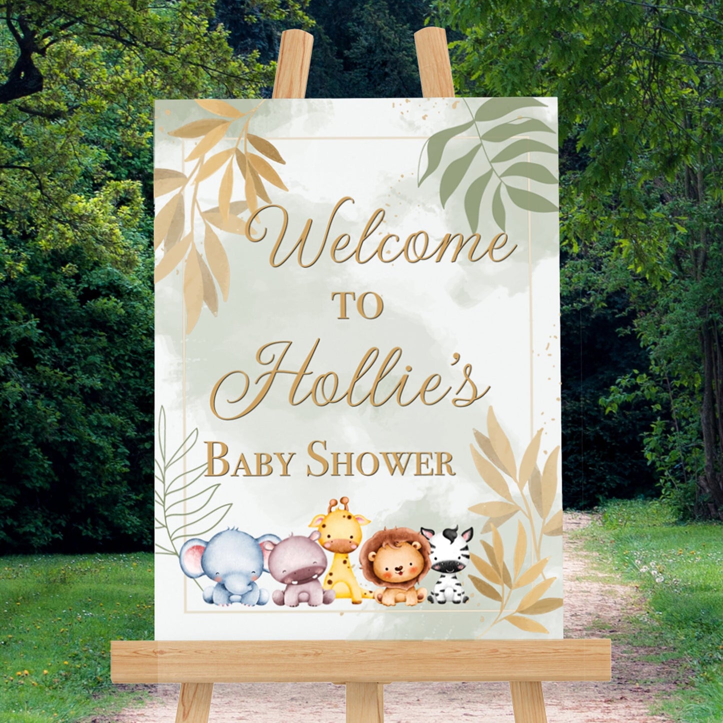 Personalised Jungle Baby Shower Sign Baby Shower Sign Baby Shower Welcome Sign
