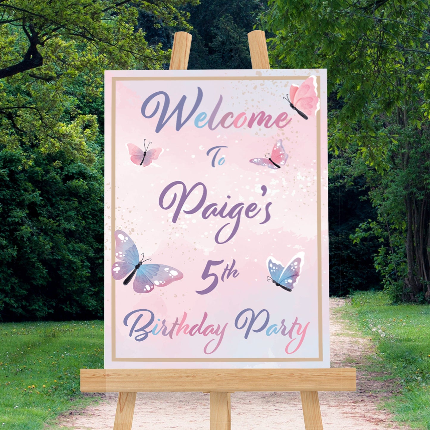 Personalised Butterfly Birthday Sign Birthday Sign Birthday Welcome Sign