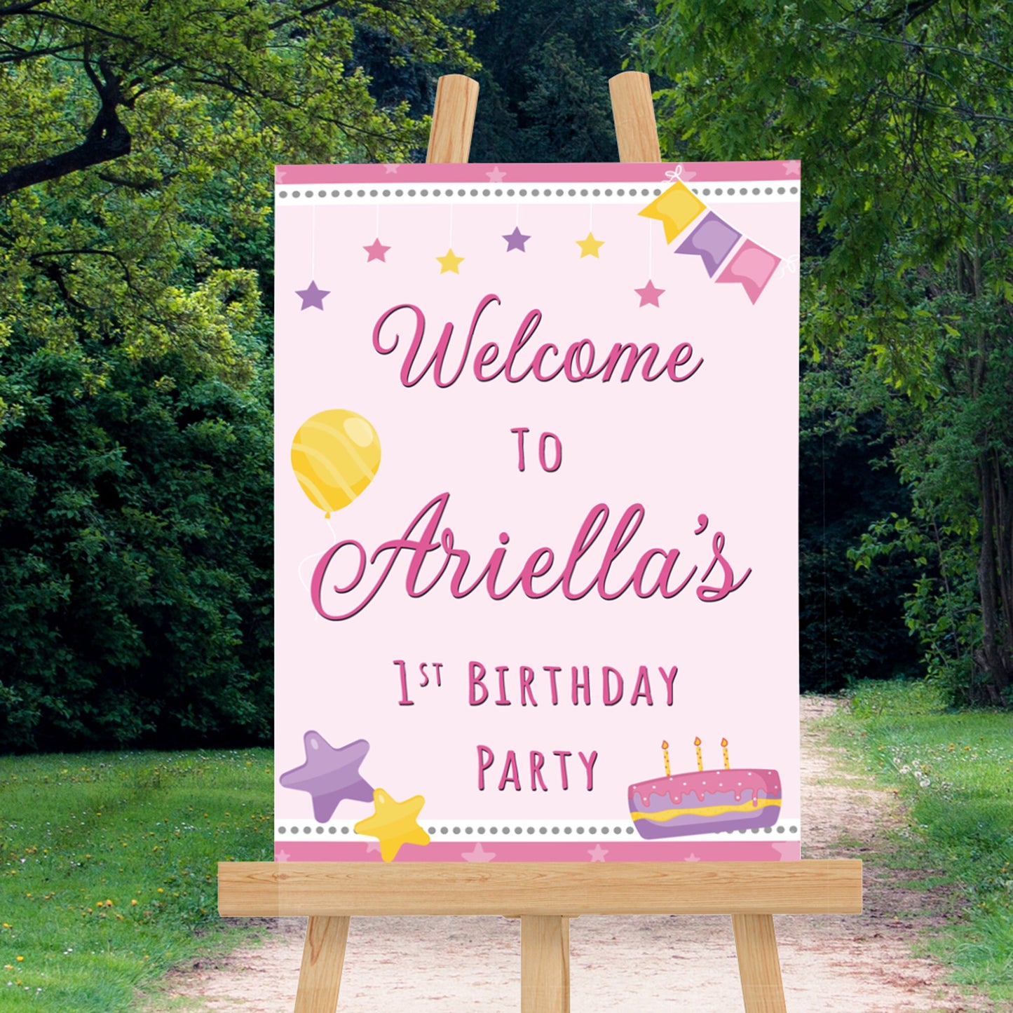 Personalised 1st Birthday Girl Sign Birthday Sign First Birthday Welcome Sign