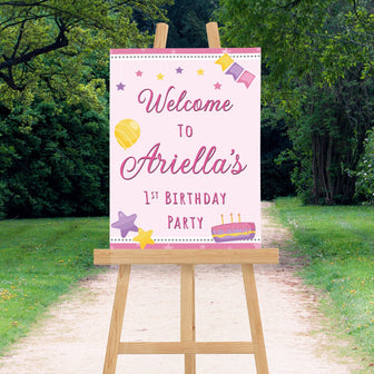 Personalised 1st Birthday Girl Sign Birthday Sign First Birthday Welcome Sign
