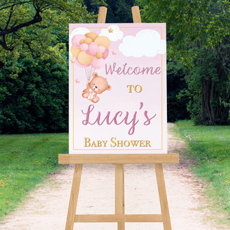 Personalised Pink Baby Shower Sign Baby Shower Sign Baby Shower Welcome Sign