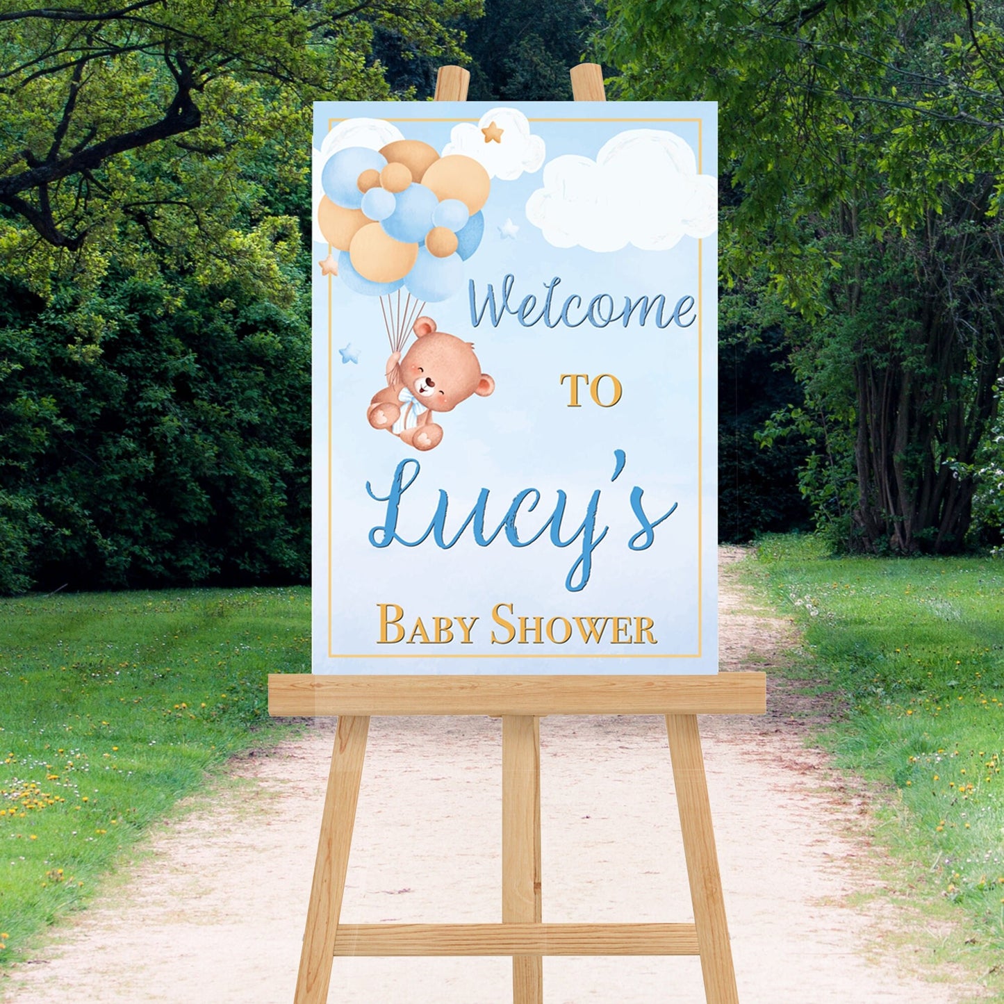 Personalised Blue Baby Shower Sign Baby Shower Sign Baby Shower Welcome Sign