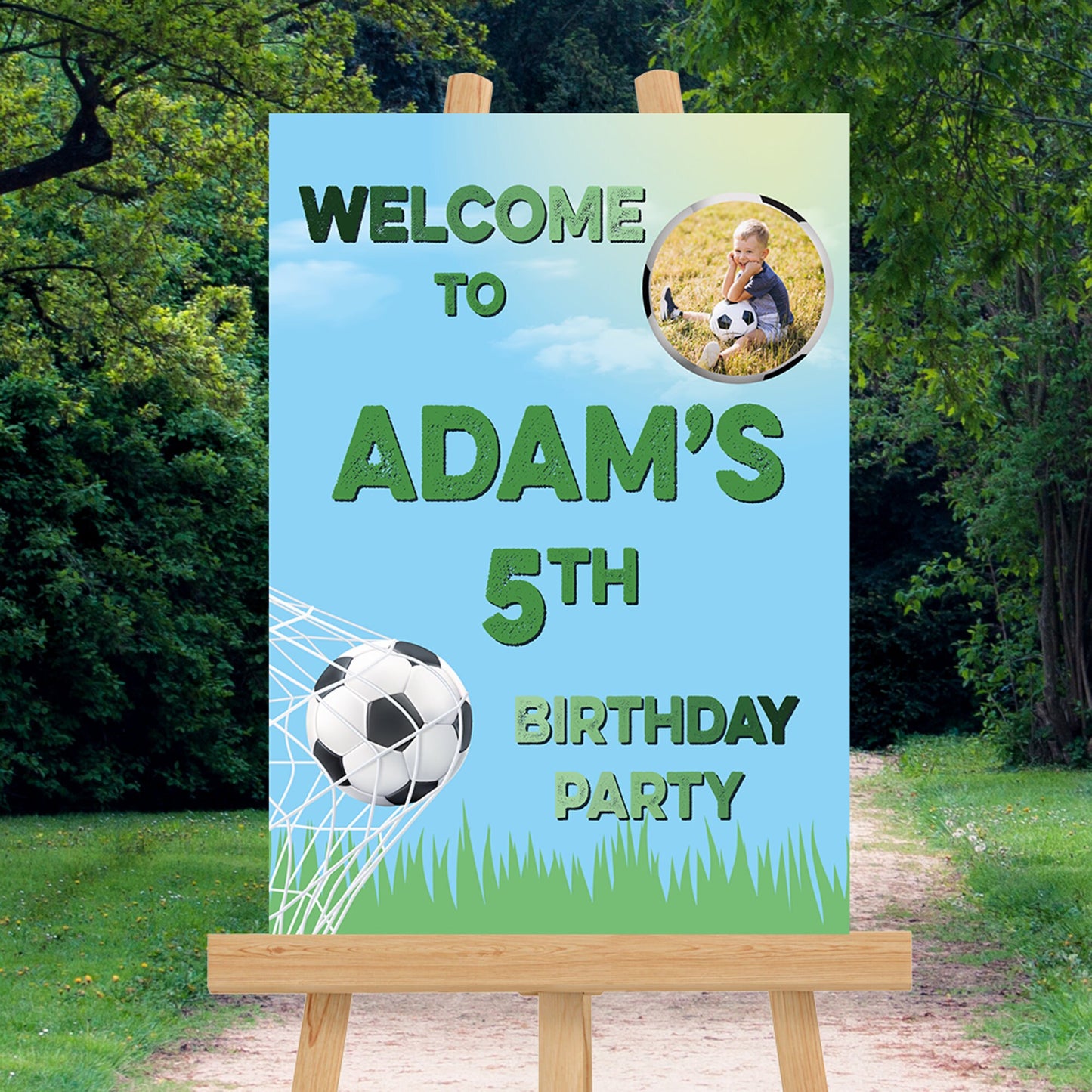 Personalised Football Photo Birthday Sign Football Sign Football Birthday Welcome Sign